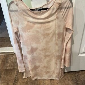 American Eagle Cream Tie-Dye Long Sleeve Dress